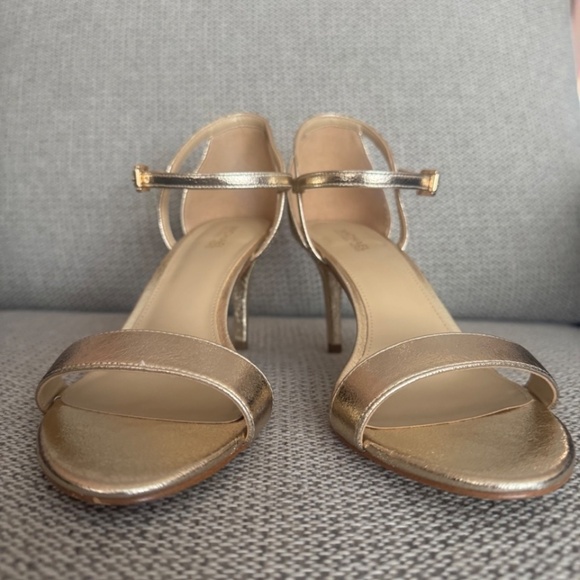 Michael Kors Simone Mid Sandal Pale Gold Shoes Size 8 - Picture 4 of 10